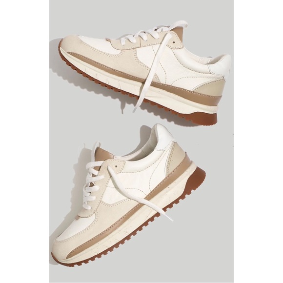 Madewell Shoes - Madewell Kickoff Trainer Sneakers Size 9 Leather Antique Cream Multi NWOT